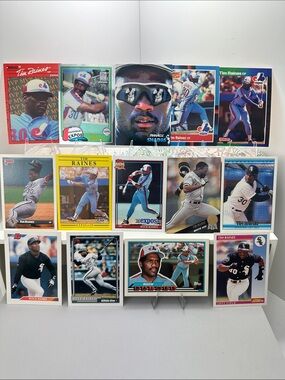 Tim “Rock” Raines vintage lot of 14 (Expos, White Sox)